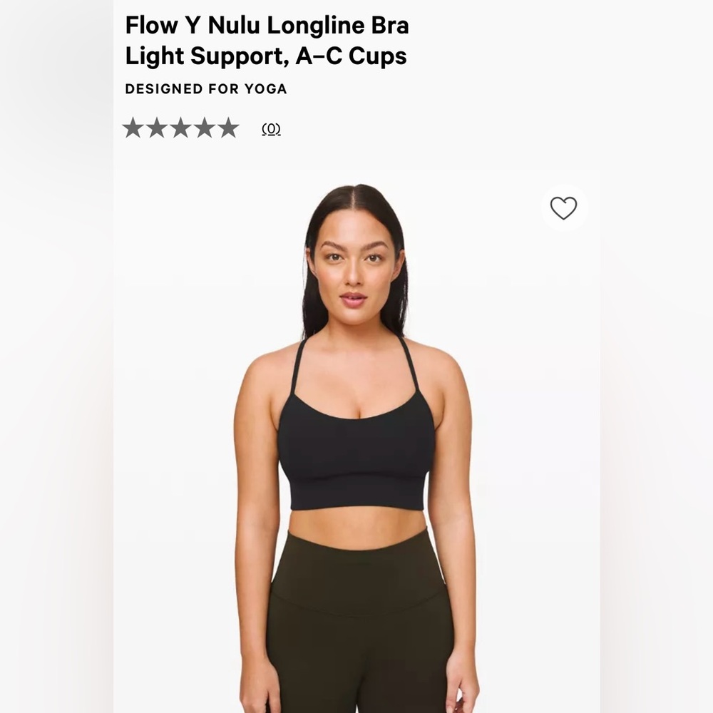 Lululemon Flow Y Longline Bra, Size 4! Designed for Yoga, Like New! MSRP $60